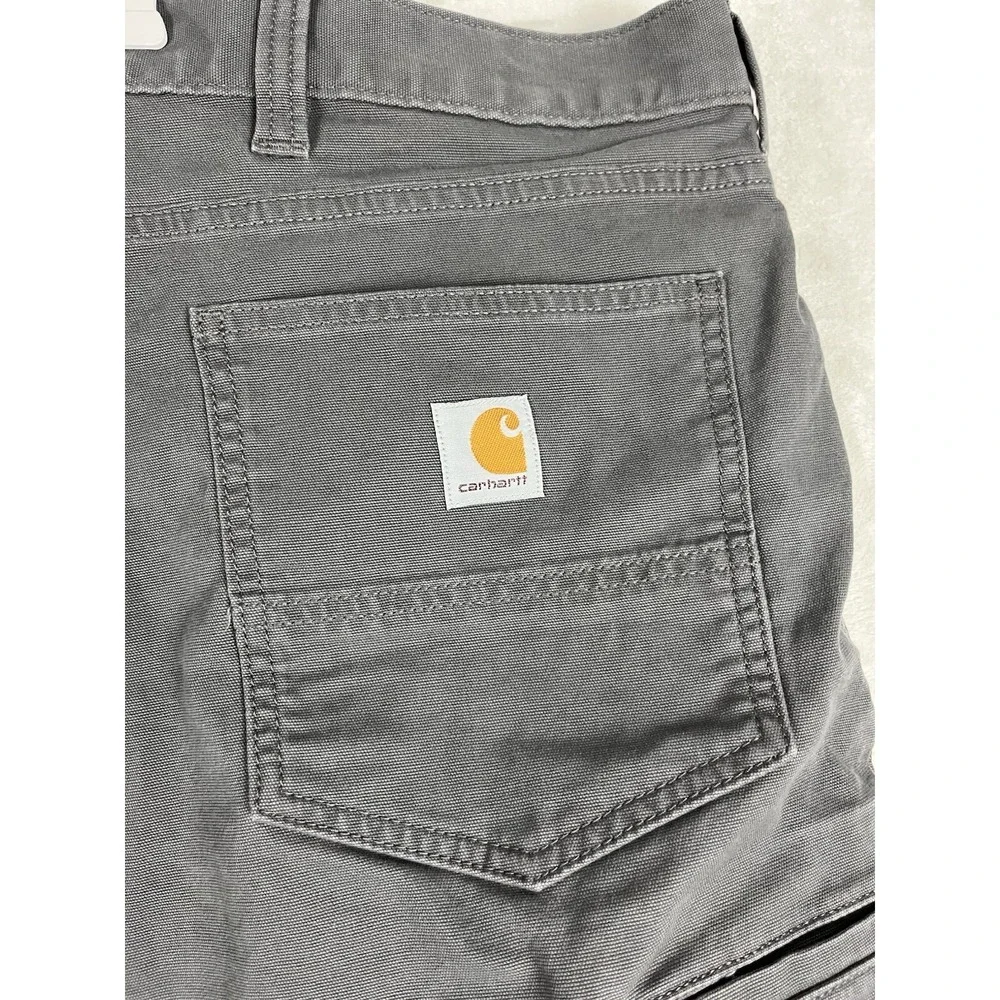 Carhartt Pants Men 52x32 Gray Rugged Flex Relaxed Fit Canvas 5 Pocket Workwear